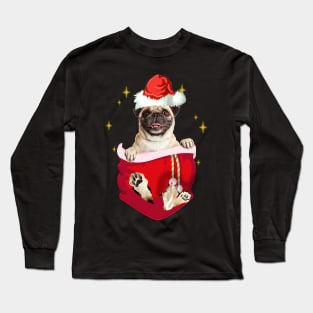 Pug In Pocket Christmas Gift Long Sleeve T-Shirt